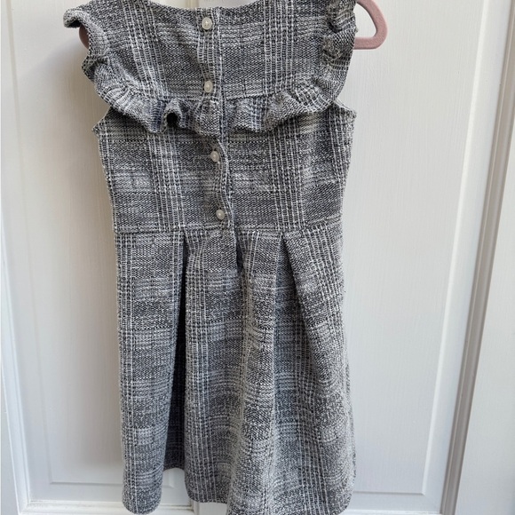 Janie and Jack Black and White Formal Sleeveless Dress with Ruffled Crew Neck - Picture 7 of 8